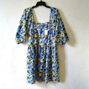 Cato  Blue Floral Midi Dress NWT